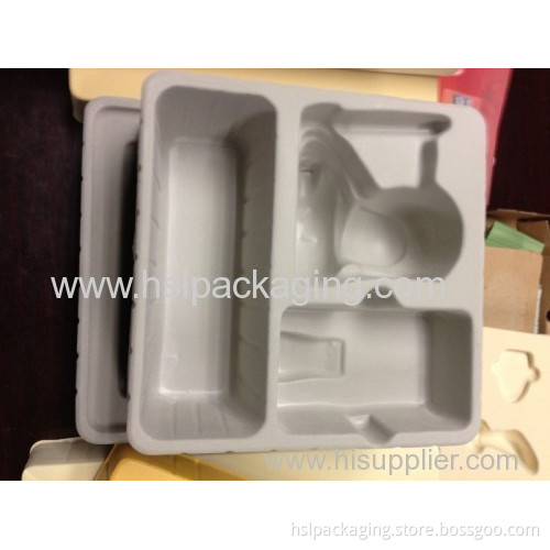 Plastic Face-cleaning Cream Cosmetic Flocking Tray Box